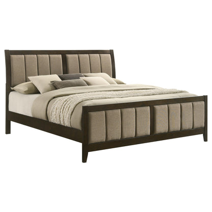 Wilkes 51-inch Upholstered California King Bed Dark Cocoa - 224421KW