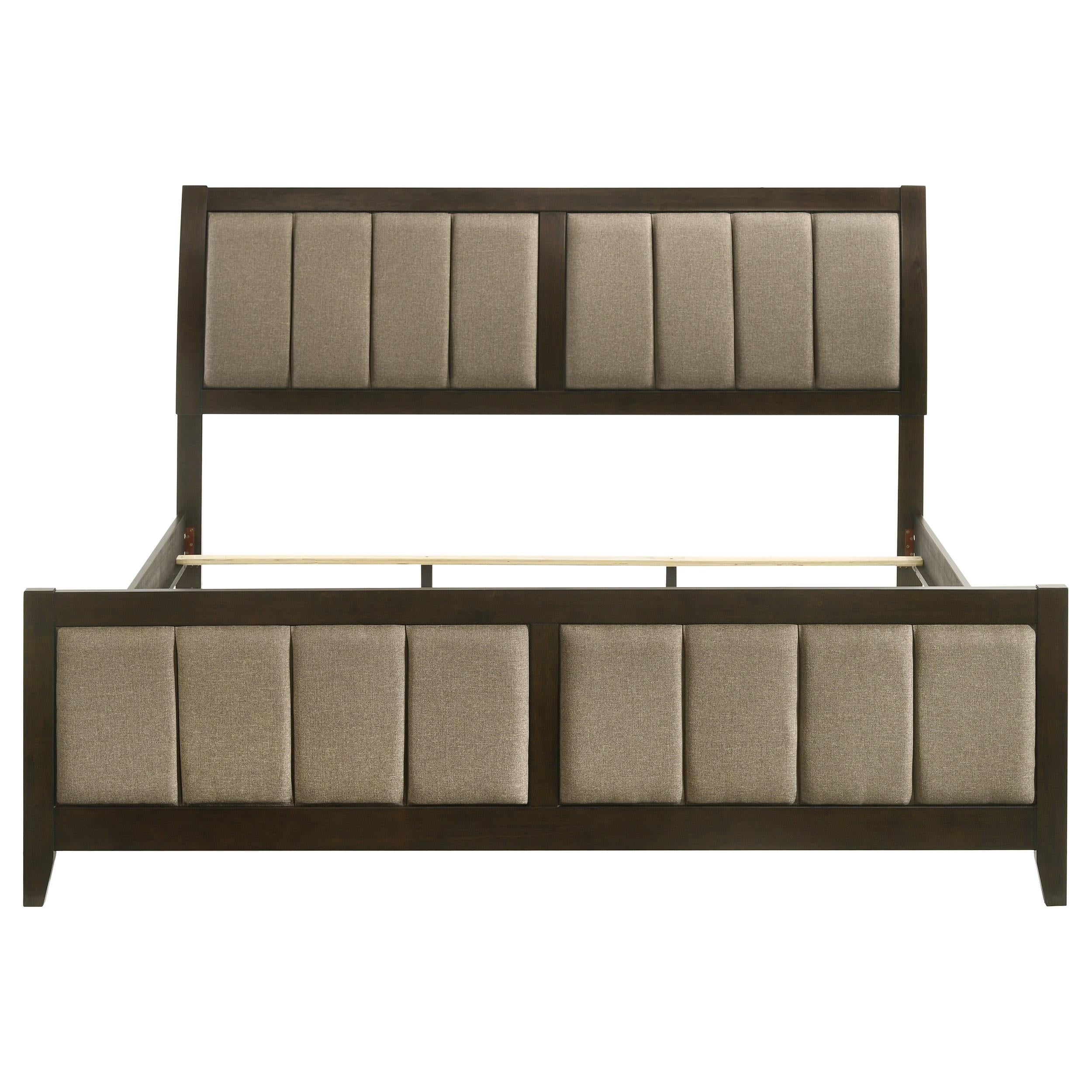 Wilkes 51-inch Upholstered California King Bed Dark Cocoa - 224421KW