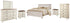 Willowton California King Panel Bed with Mirrored Dresser, Chest and 2 Nightstands in Whitewash - PKG004468