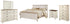 Willowton California King Panel Bed with Mirrored Dresser, Chest and Nightstand in Whitewash - PKG004430