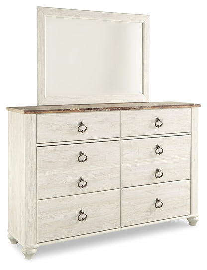 Willowton Full Panel Bed, Dresser, Mirror, Chest and Nightstand - B267B64