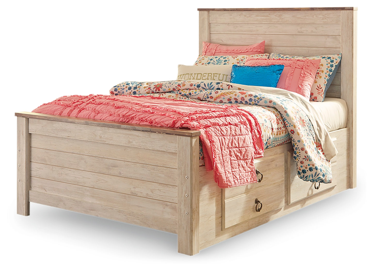 Willowton Full Panel Bed with Storage and Nightstand - B267B66