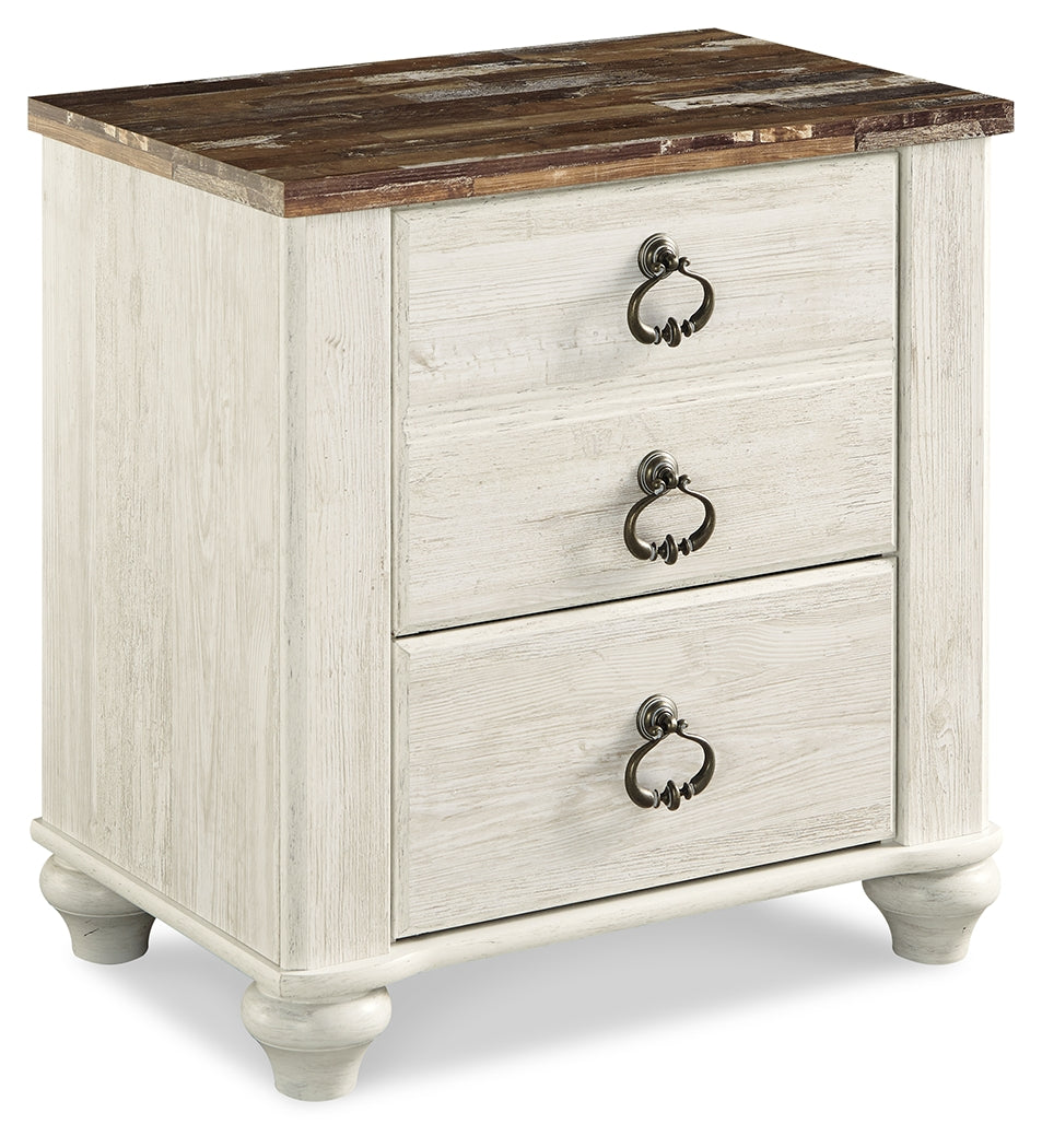 Willowton Full Panel Bed with Storage and Nightstand - B267B66
