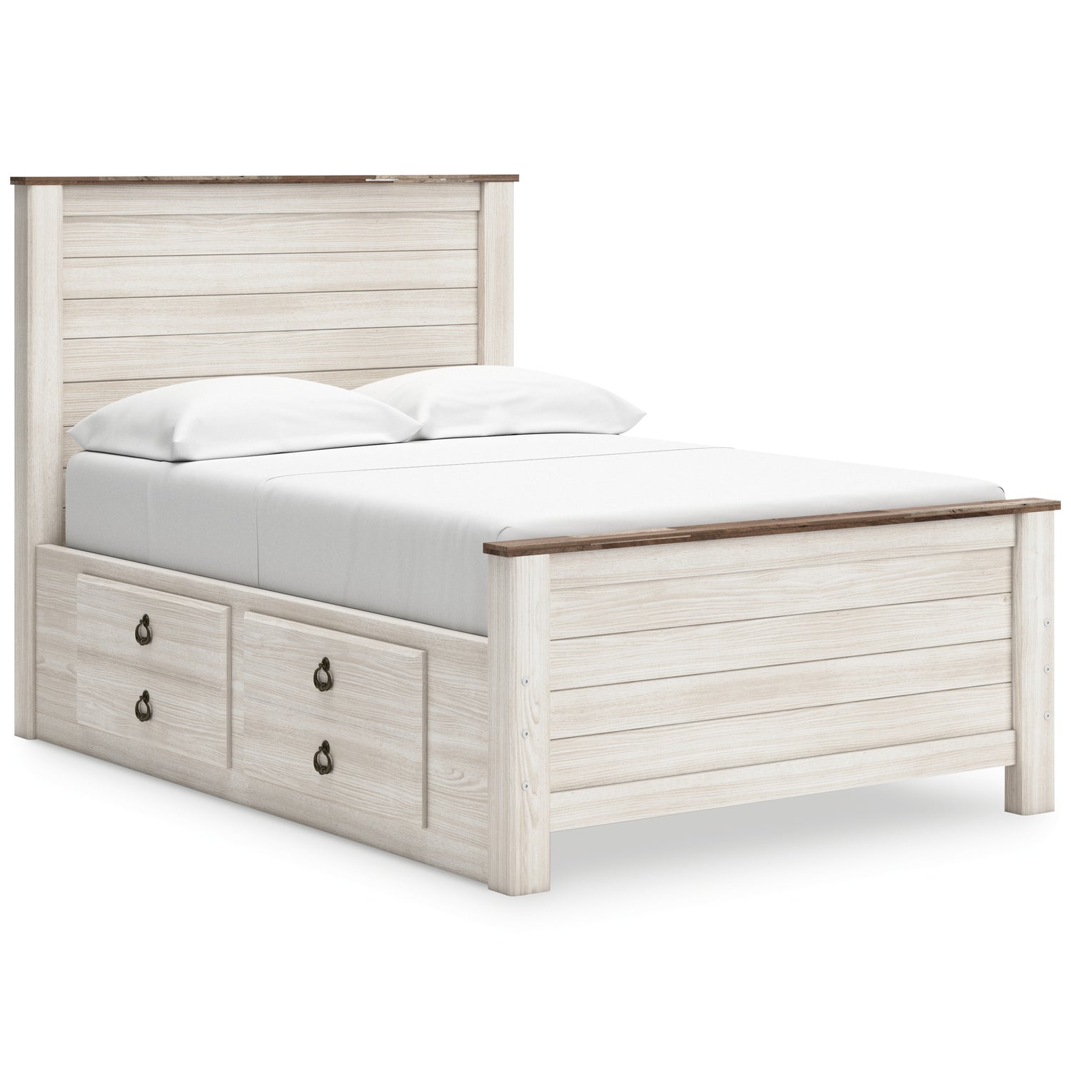 Willowton Full Panel Bed with storage, Dresser, Mirror, Chest and Nightstand - B267B12
