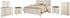 Willowton King Panel Bed with Mirrored Dresser, Chest and 2 Nightstands in Whitewash - PKG004462