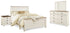 Willowton Queen Panel Bed with Mirrored Dresser and Nightstand in Whitewash - PKG020108