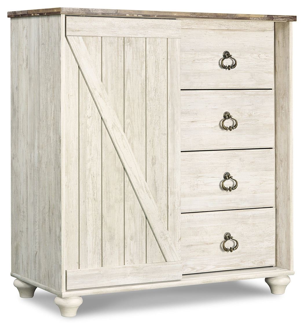 Willowton Queen Sleigh Bed, Dresser and Chest - B267B63