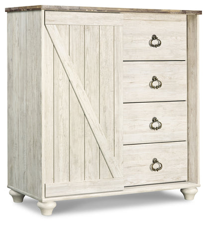 Willowton Queen Sleigh Bed, Dresser and Chest - B267B63