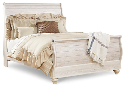 Willowton Queen Sleigh Bed, Dresser and Chest - B267B63