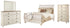 Willowton Queen Sleigh Bed with Mirrored Dresser and Chest in Whitewash - PKG004386