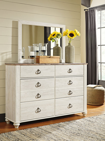 Willowton Twin Bed with Storage, Dresser, Mirror, Chest and Nightstand - B267B65