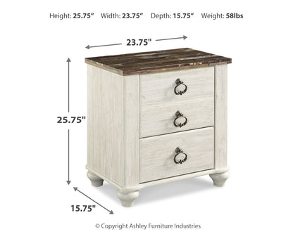 Willowton Twin Bed with Storage, Dresser, Mirror, Chest and Nightstand - B267B65