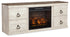 Willowton Whitewash 4-Piece Entertainment Center with Electric Fireplace - EW0267W9