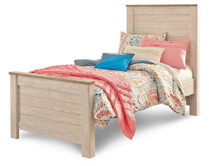 Willowton Whitewash Twin Panel Bed and Dresser - B267B53