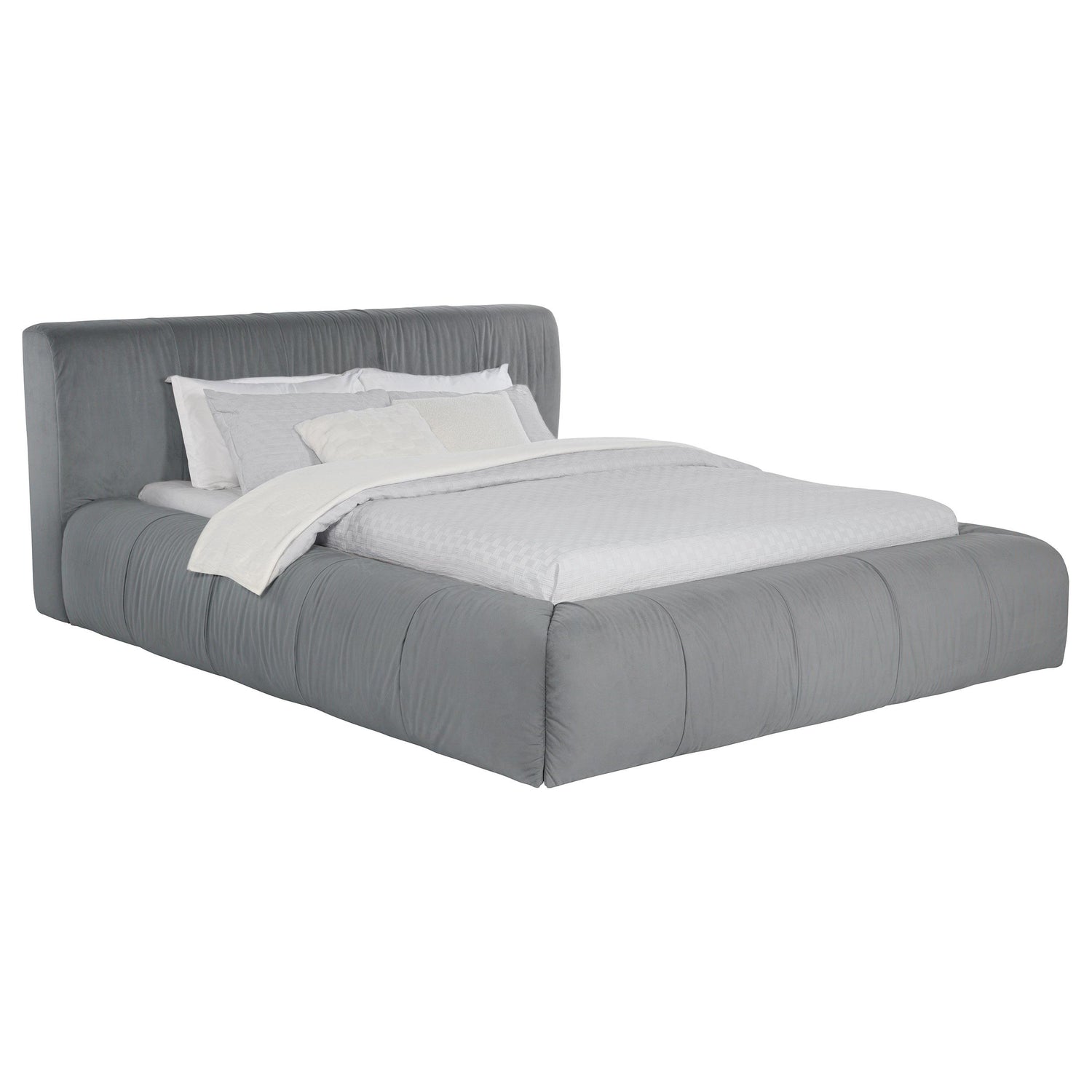 Wilshire Upholstered Queen Platform Bed Grey - 315981Q