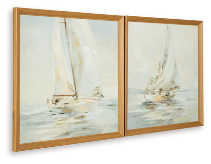 Winbrook Gray/Tan/Gold Finish Wall Art Set (Set of 2) - A8000458