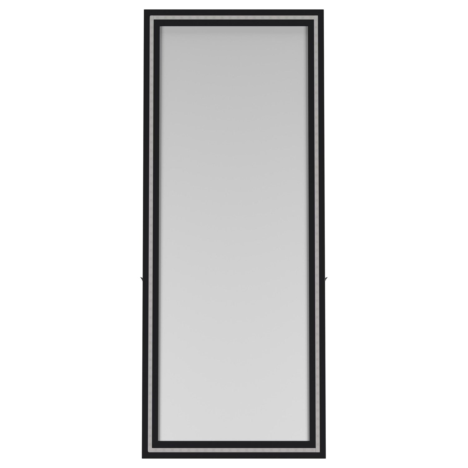Windrose Full Length Floor Standing Tempered Mirror with LED Lighting Black - 960962
