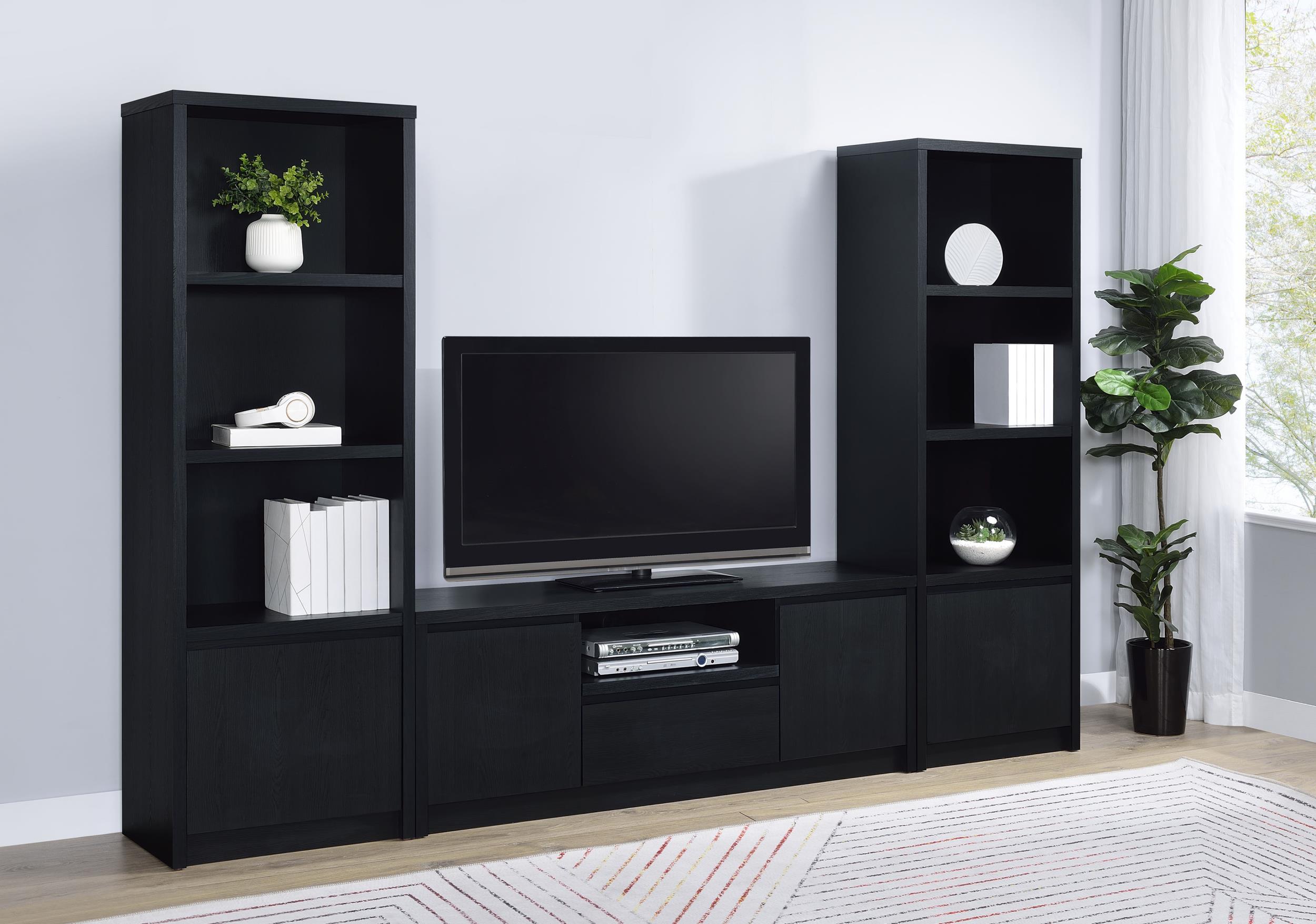 Winfield 3-piece Entertainment Center 60-inch TV Stand Black - 706222-SET