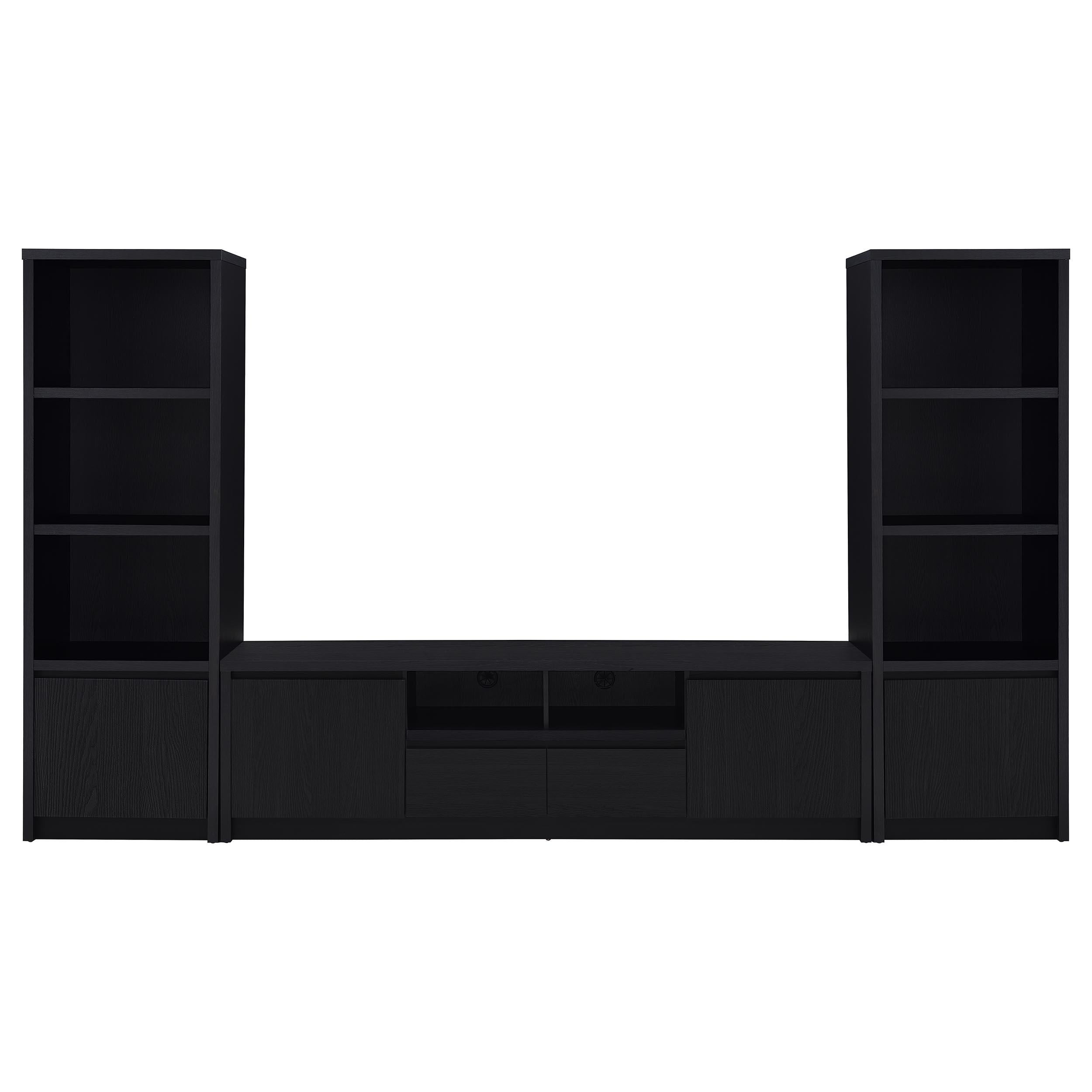 Winfield 3-piece Entertainment Center 78-inch TV Stand Black - 706223-SET