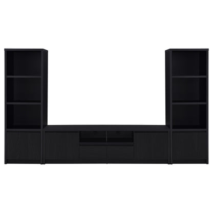 Winfield 3-piece Entertainment Center 78-inch TV Stand Black - 706223-SET