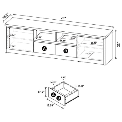 Winfield 3-piece Entertainment Center 78-inch TV Stand Black - 706223-SET