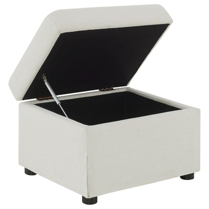 Winter Upholstered Hydraulic Lift Top Storage Ottoman Beige - 904134