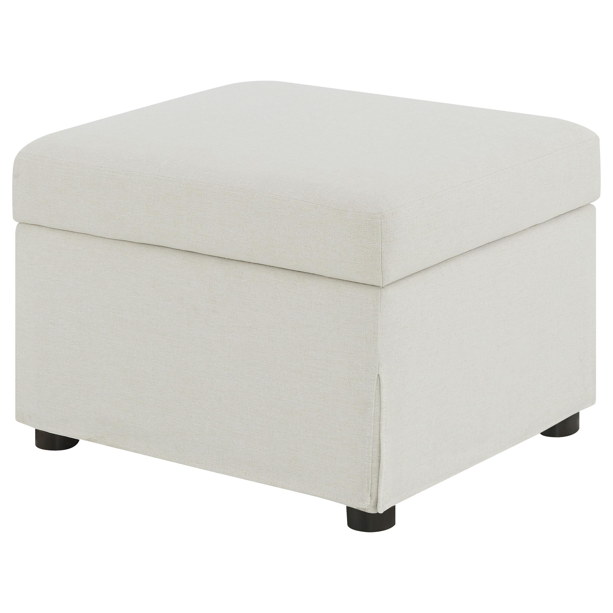 Winter Upholstered Hydraulic Lift Top Storage Ottoman Beige - 904134