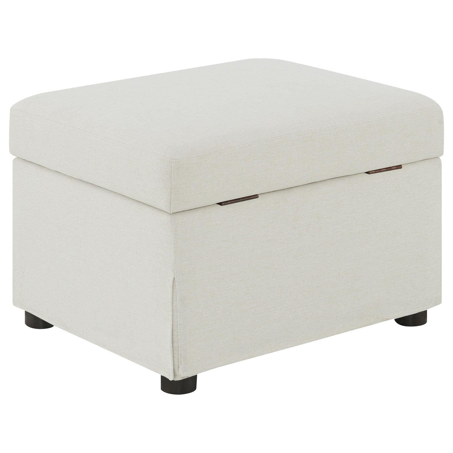 Winter Upholstered Hydraulic Lift Top Storage Ottoman Beige - 904134