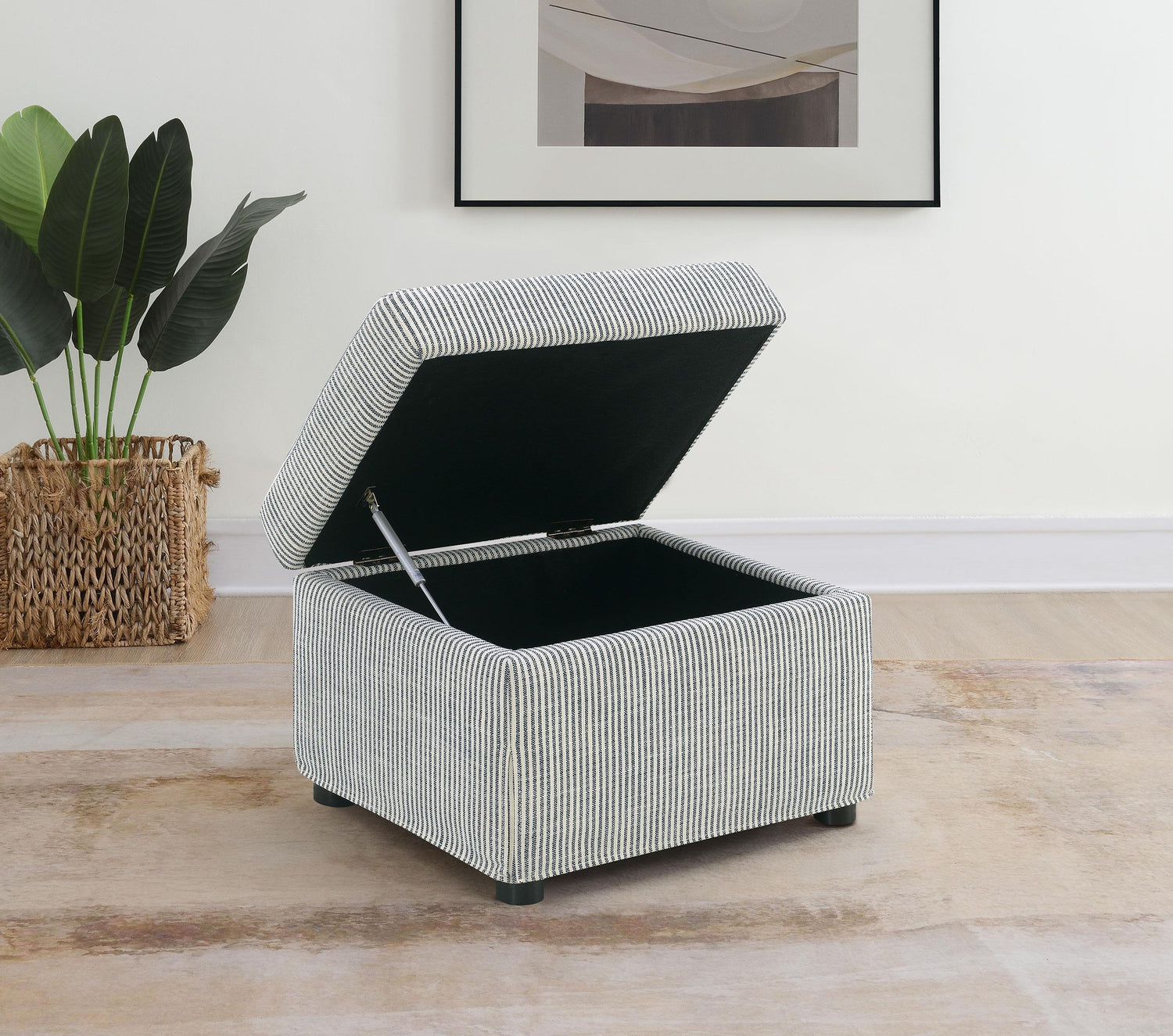 Winter Upholstered Hydraulic Lift Top Storage Ottoman Grey - 904138