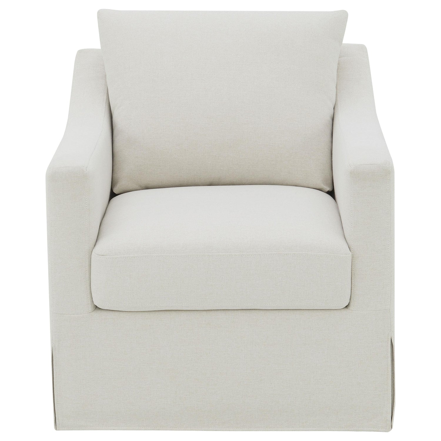 Winter Upholstered Sloped Arm Accent Swivel Chair Beige - 904133
