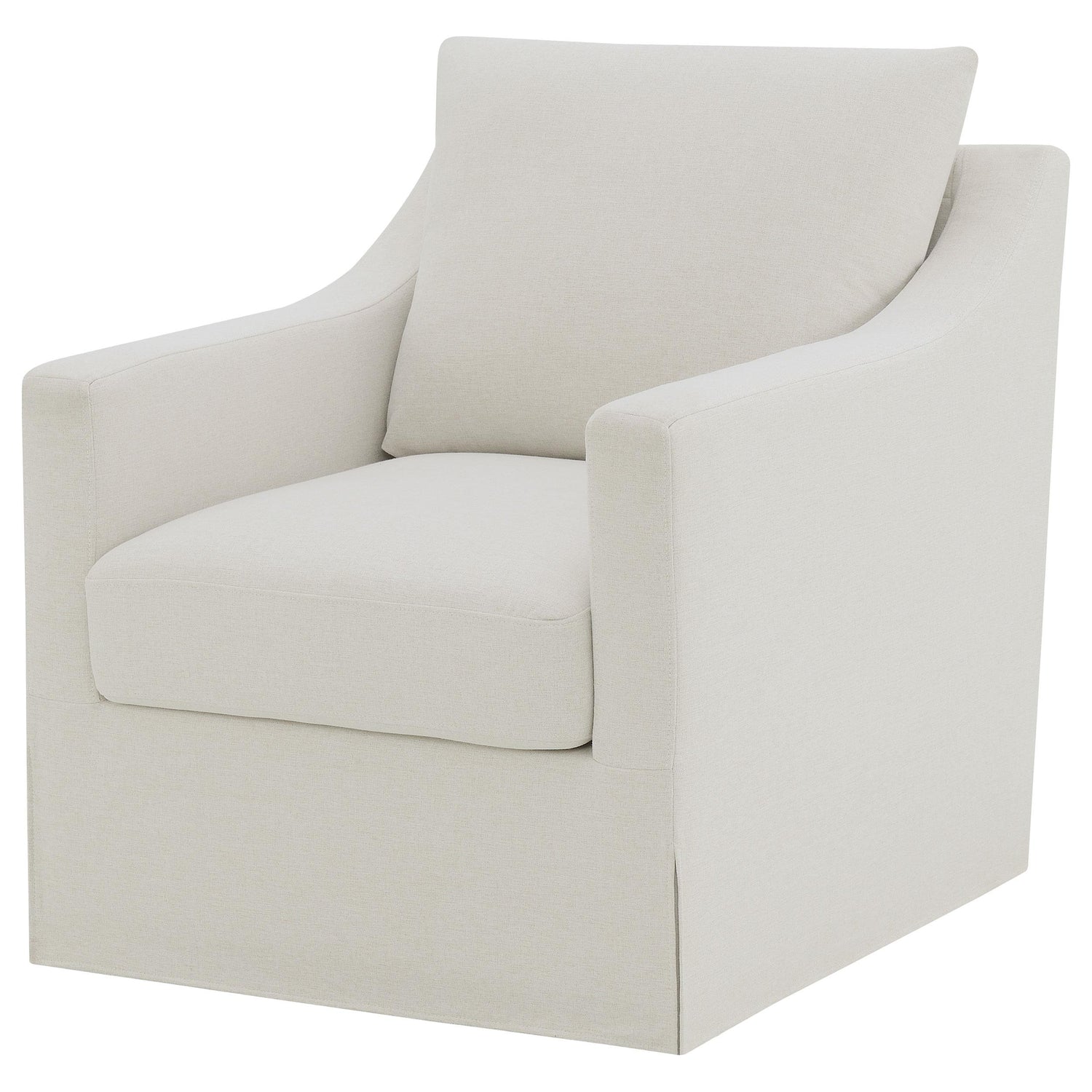 Winter Upholstered Sloped Arm Accent Swivel Chair Beige - 904133