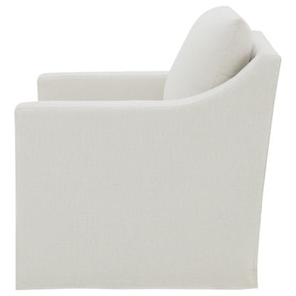 Winter Upholstered Sloped Arm Accent Swivel Chair Beige - 904133