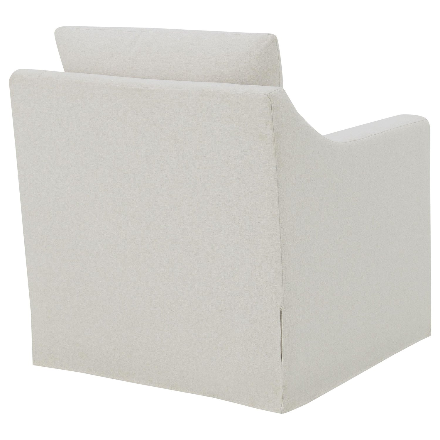 Winter Upholstered Sloped Arm Accent Swivel Chair Beige - 904133
