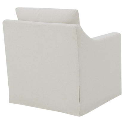 Winter Upholstered Sloped Arm Accent Swivel Chair Beige - 904133
