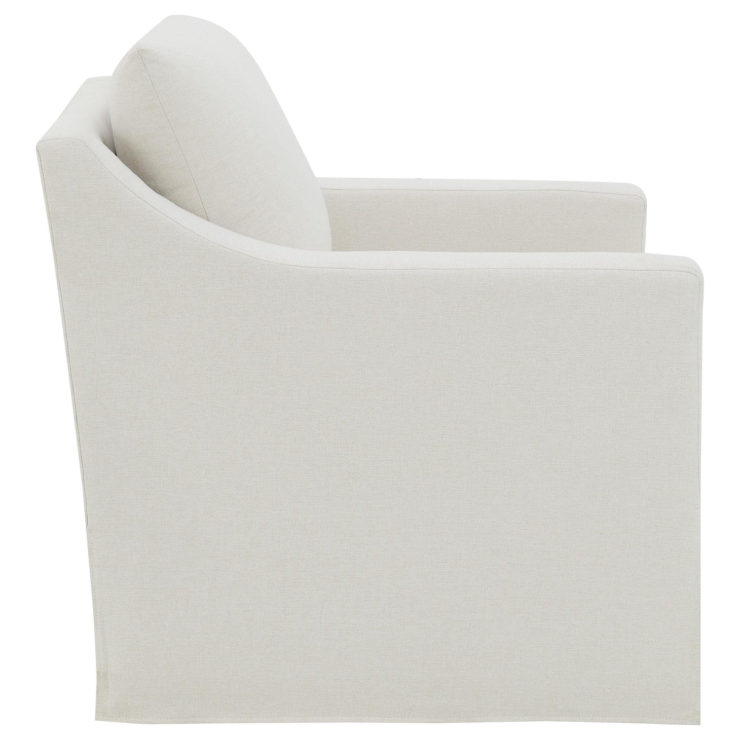 Winter Upholstered Sloped Arm Accent Swivel Chair Beige - 904133