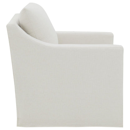 Winter Upholstered Sloped Arm Accent Swivel Chair Beige - 904133