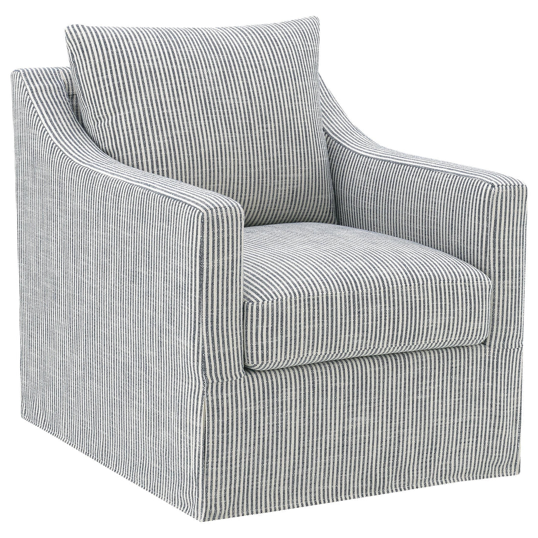 Winter Upholstered Sloped Arm Accent Swivel Chair Grey - 904137