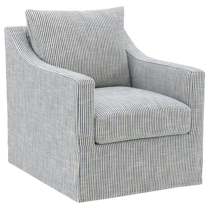 Winter Upholstered Sloped Arm Accent Swivel Chair Grey - 904137