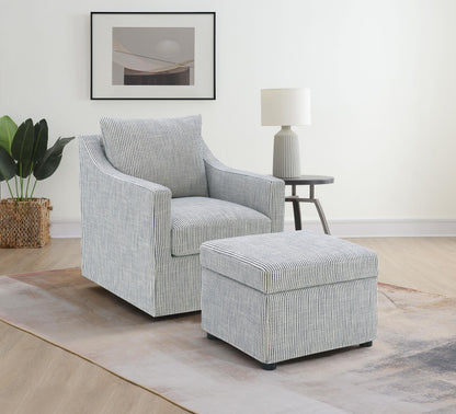 Winter Upholstered Sloped Arm Accent Swivel Chair Grey - 904137