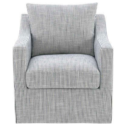 Winter Upholstered Sloped Arm Accent Swivel Chair Grey - 904137