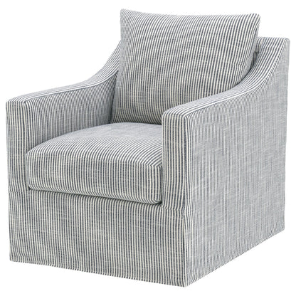 Winter Upholstered Sloped Arm Accent Swivel Chair Grey - 904137