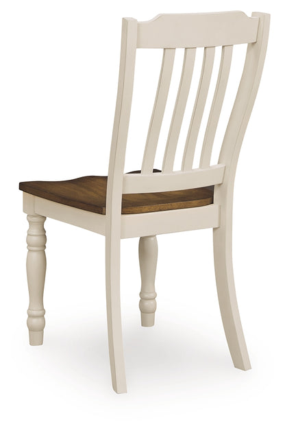Wirloni Antique White/Brown Dining Chair, Set of 2 - PCD616-01
