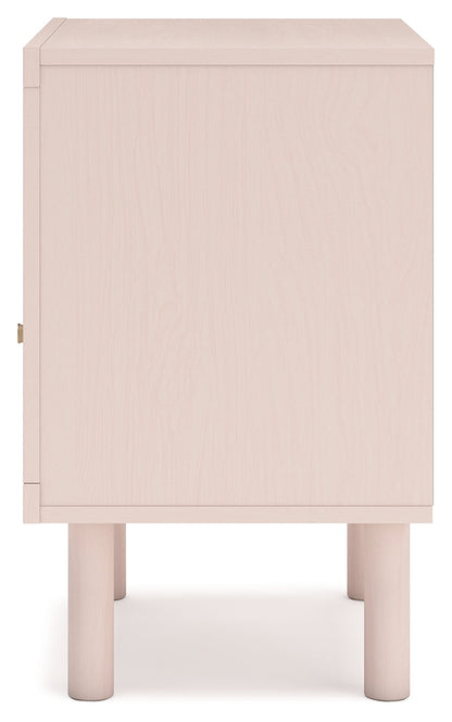 Wistenpine Full Upholstered Panel Bed with 2 Nightstands in Blush - PKG018942