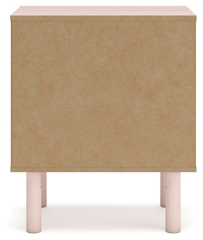 Wistenpine Full Upholstered Panel Bed with 2 Nightstands in Blush - PKG018942