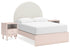 Wistenpine Full Upholstered Panel Bed with 2 Nightstands in Blush - PKG018942