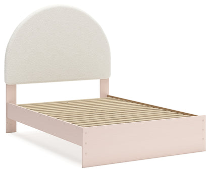 Wistenpine Full Upholstered Panel Bed with 2 Nightstands in Blush - PKG018942