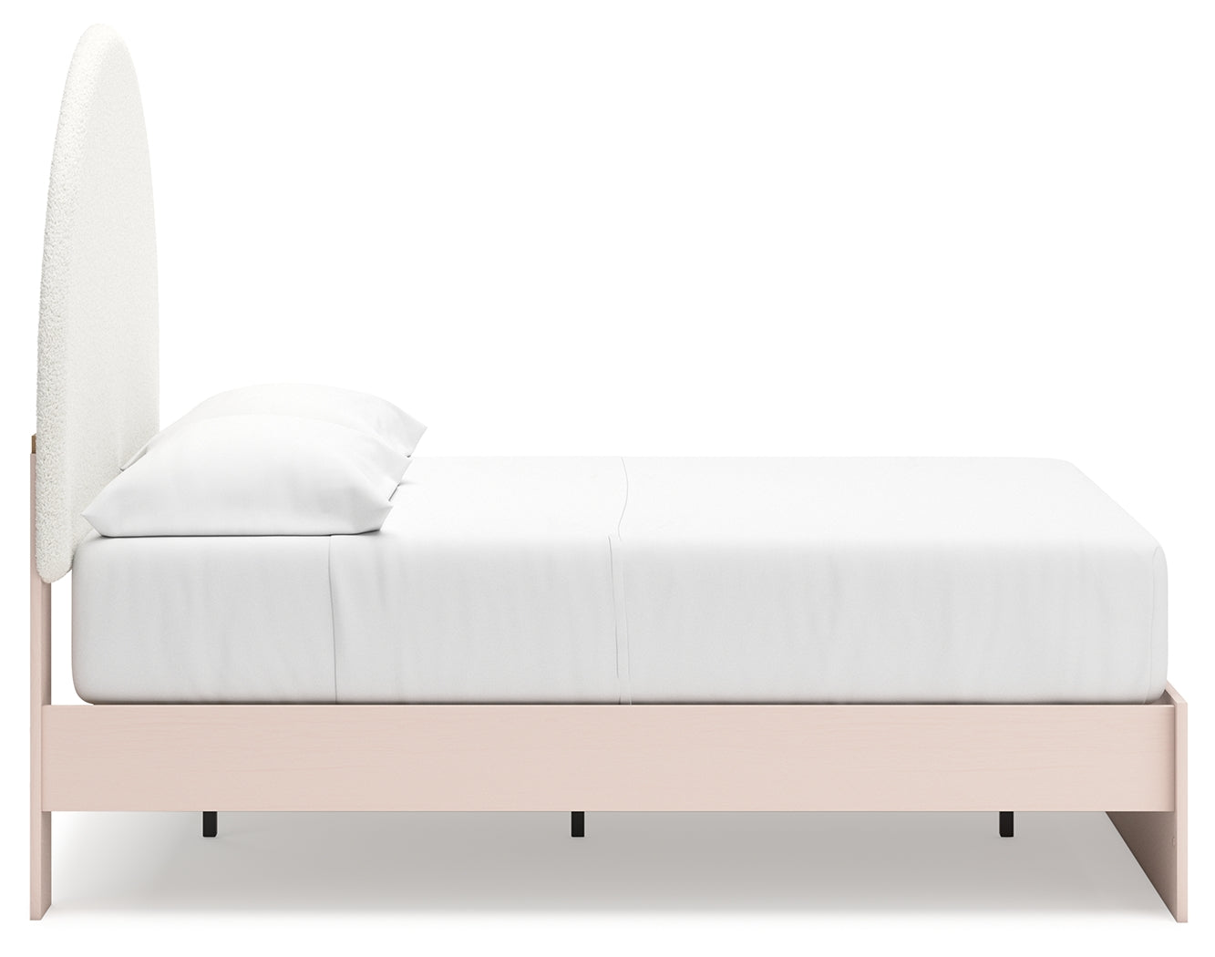 Wistenpine Full Upholstered Panel Bed with 2 Nightstands in Blush - PKG018942