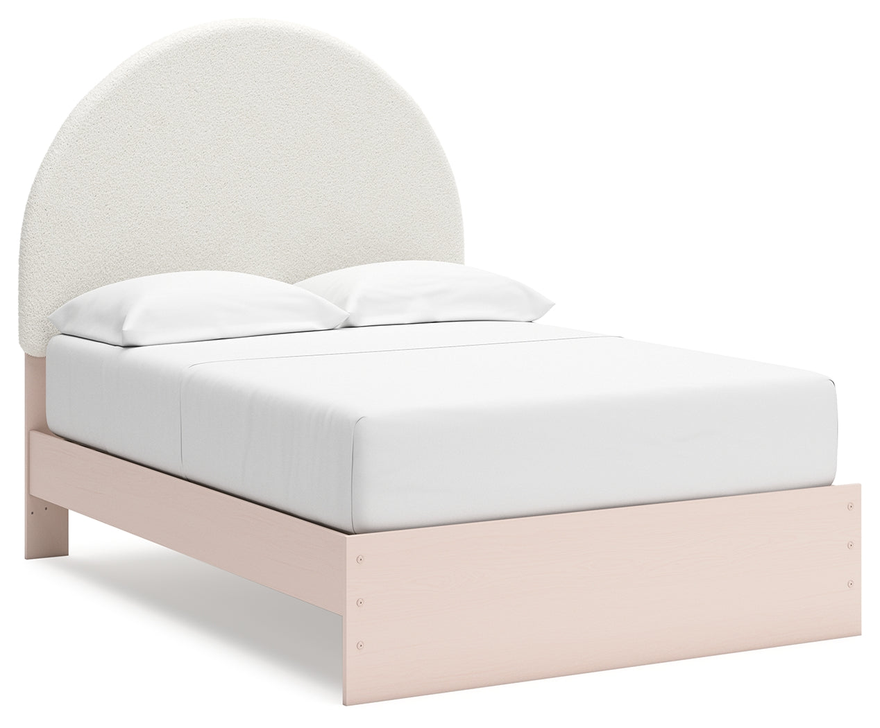 Wistenpine Full Upholstered Panel Bed with Dresser in Blush - PKG018726