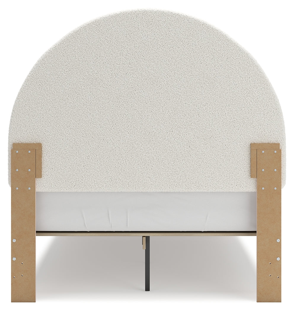 Wistenpine Full Upholstered Panel Bed with Dresser in Blush - PKG018726