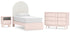 Wistenpine Twin Panel Bed with Dresser and Nightstand in Blush from Ashley - Luna Furniture